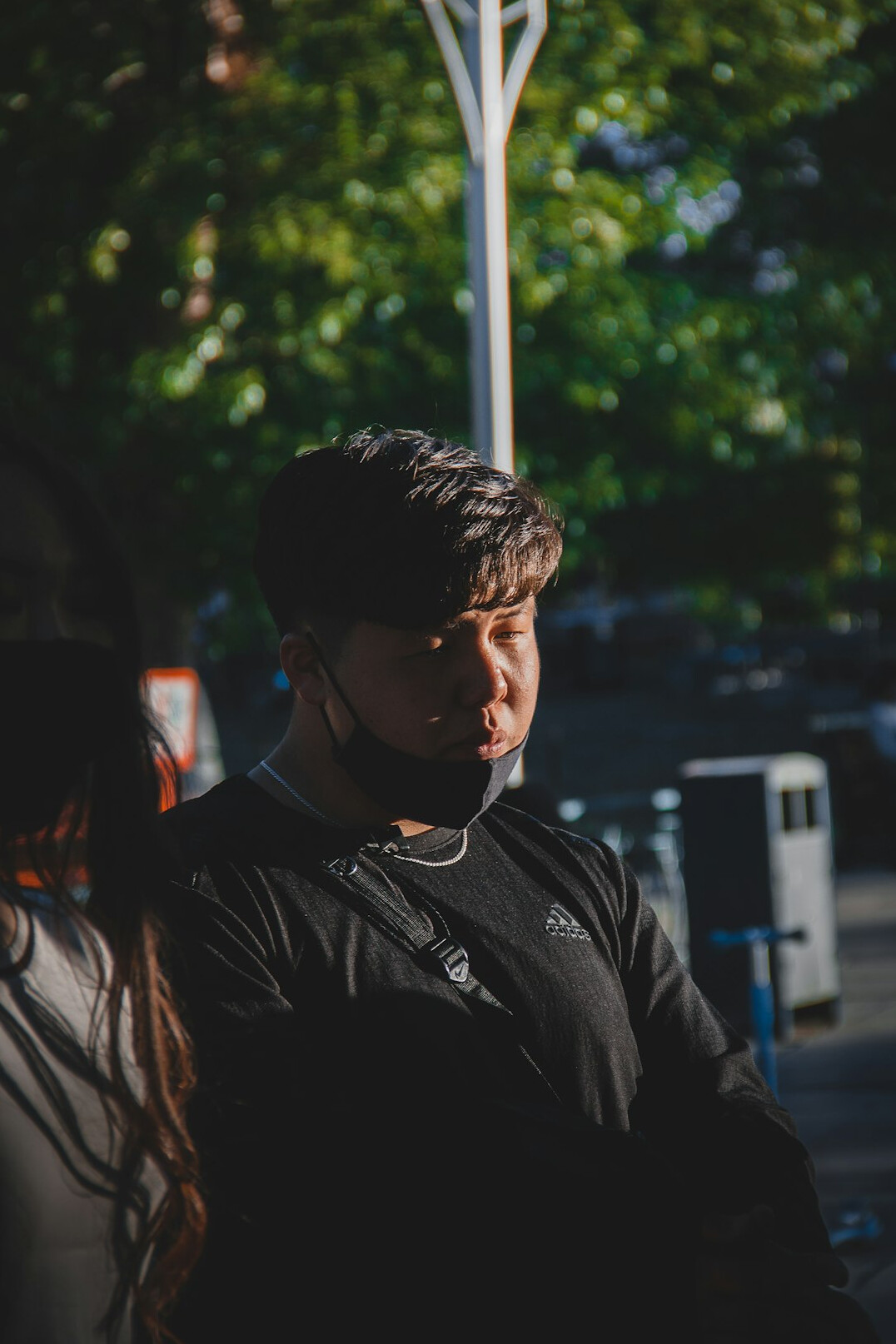 Person listening attentively during a conversation