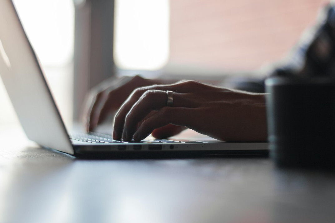 person taking online course