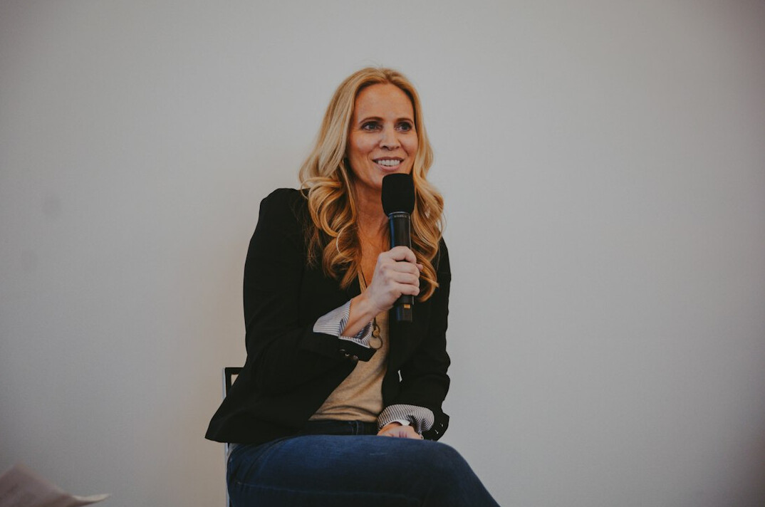 woman practicing public speaking